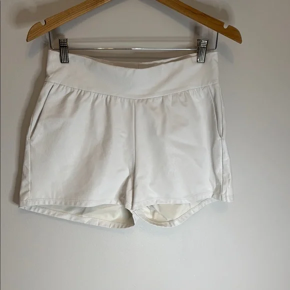 BUY ONE GET ONE Commando White and Black Faux Leather Shorts - Picture 1 of 6